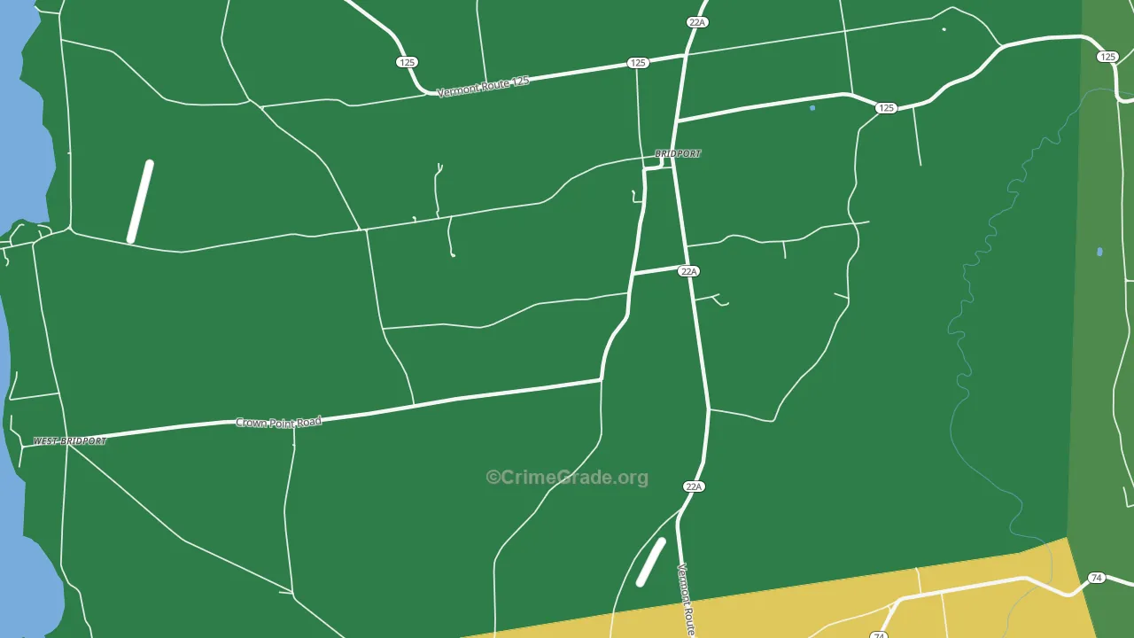 Cream Hill, VT Map of Assault Rates