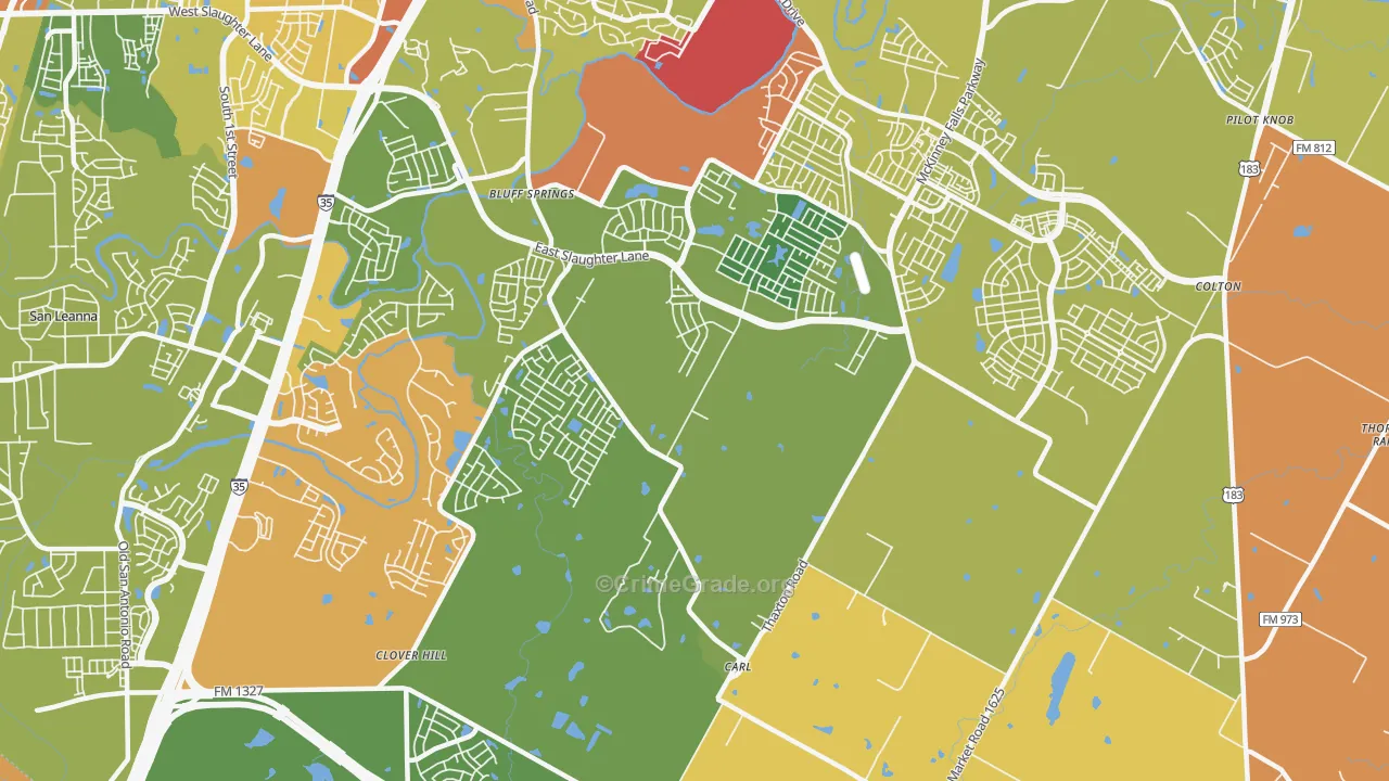 Creedmoor, TX Map of Assault Rates