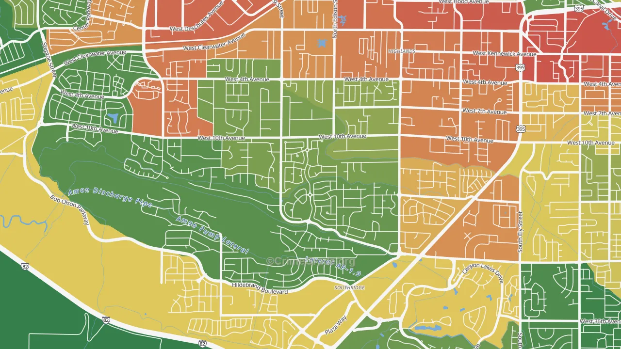 Creekstone, Kennewick, WA Map of Assault Rates