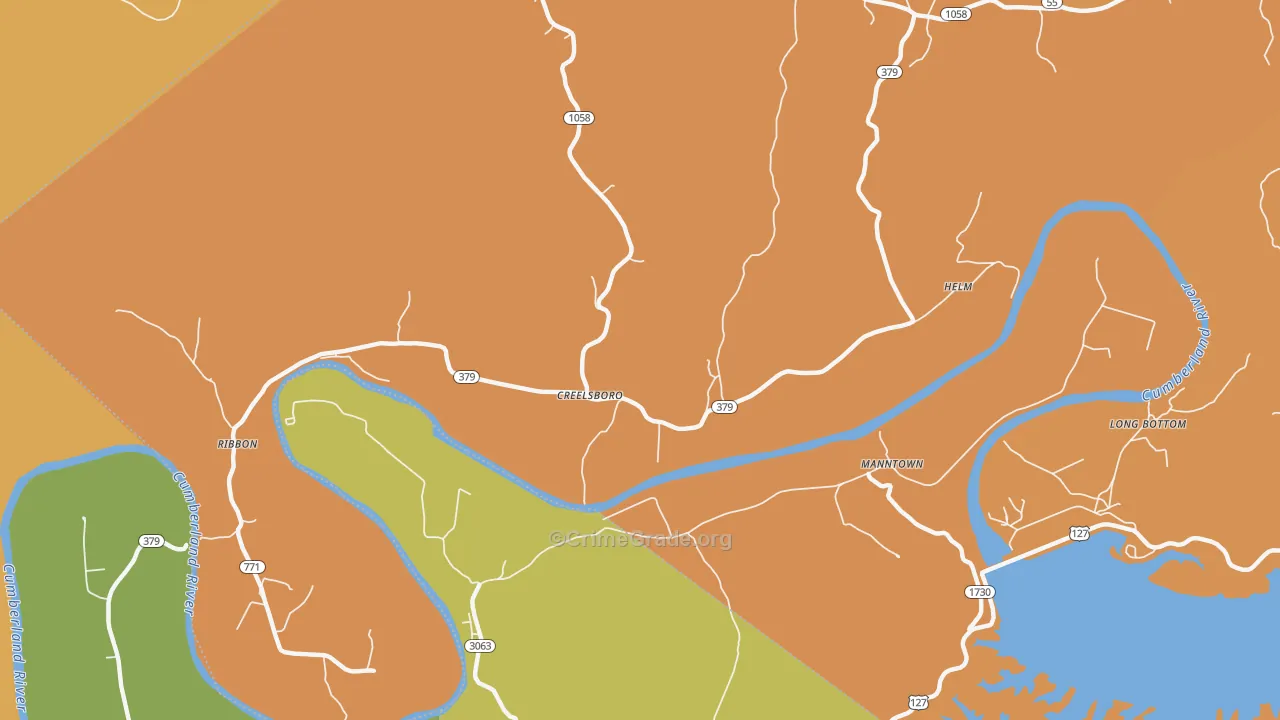 Creelsboro, KY Map of Assault Rates