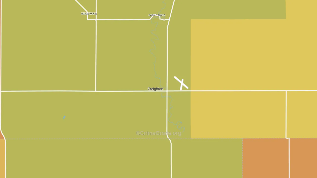 Creighton, NE Map of Assault Rates