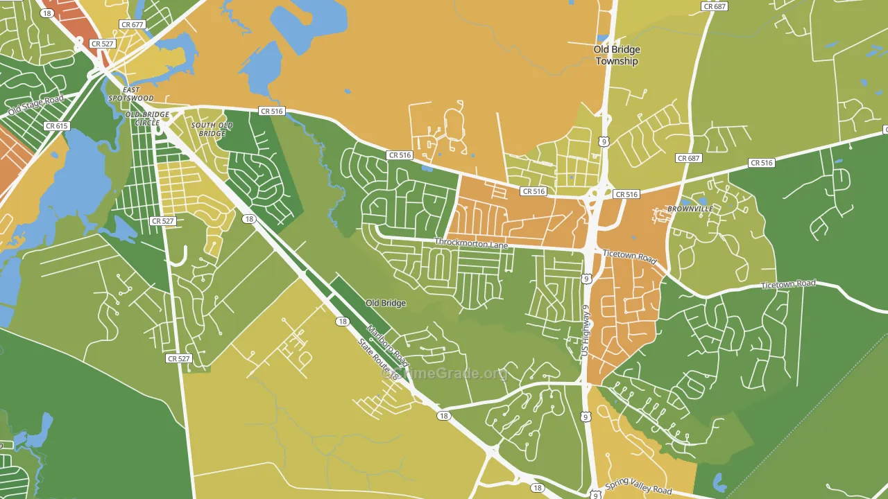 Creighton Village, Old Bridge, NJ Map of Assault Rates