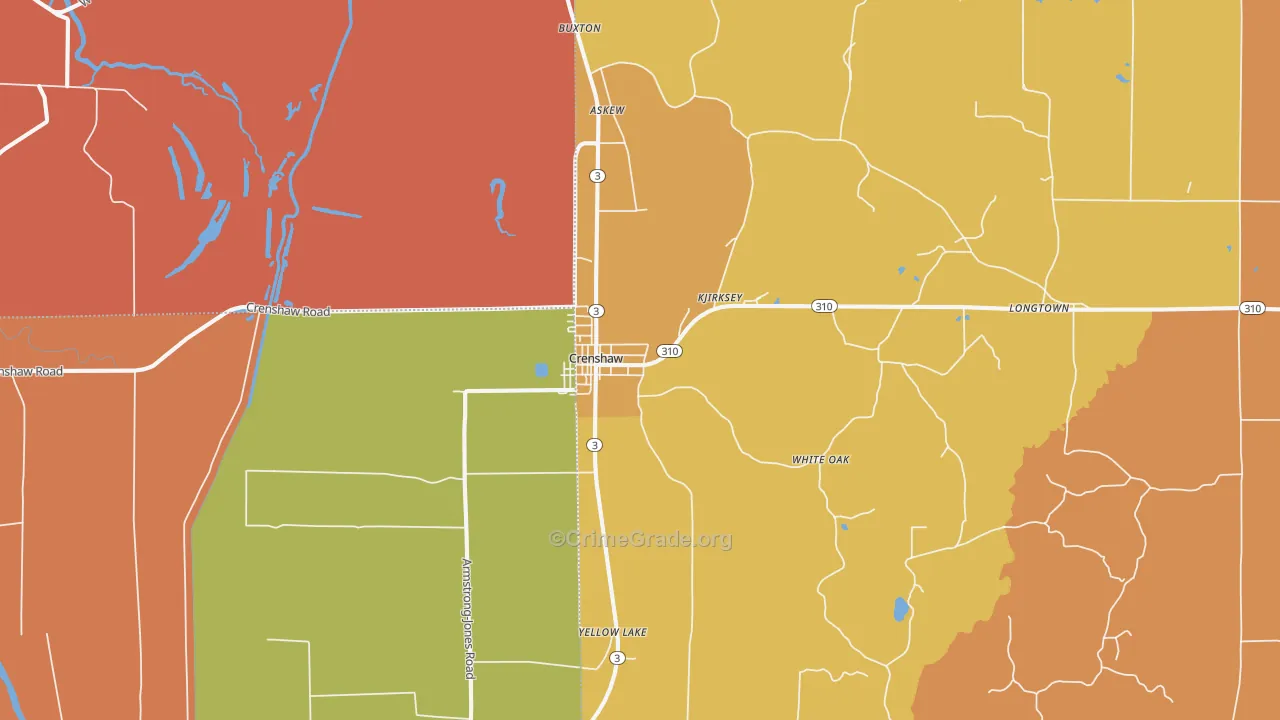 Crenshaw, MS Map of Assault Rates