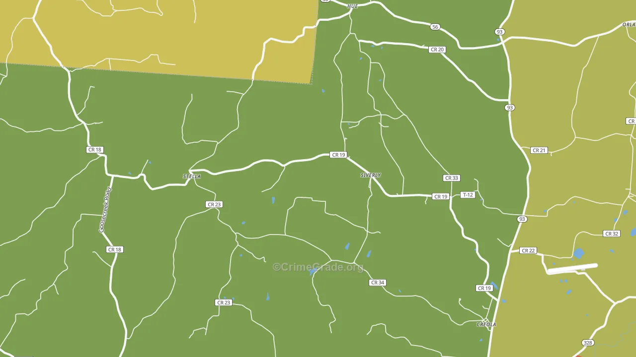 Creola, OH Map of Assault Rates