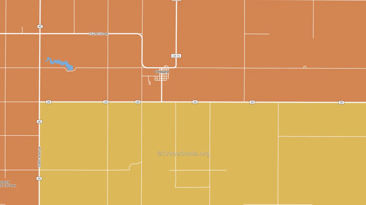 Cresbard, SD Map of Assault Rates