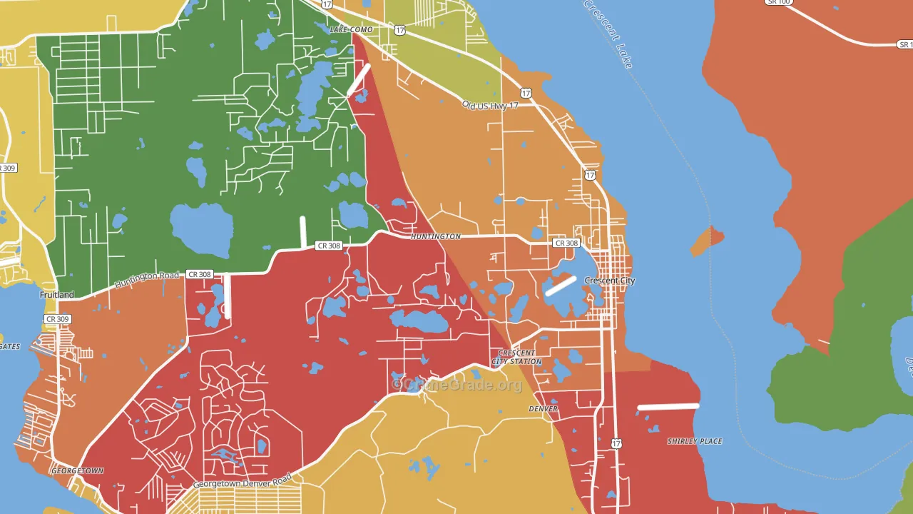 Crescent City, FL Map of Assault Rates