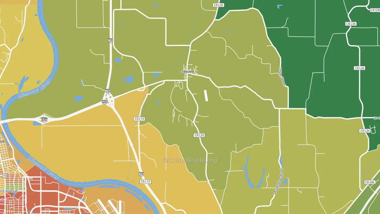 Crescent, IA Map of Assault Rates