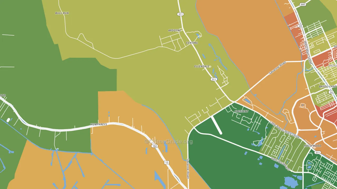Crescent, LA Map of Assault Rates
