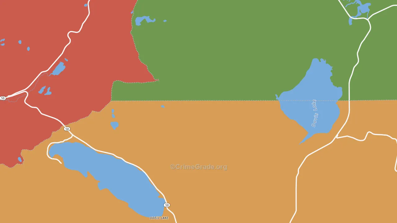Crescent Lake Junction, OR Map of Assault Rates