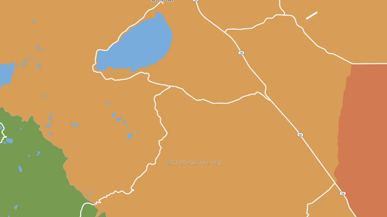 Crescent Lake, OR Map of Assault Rates
