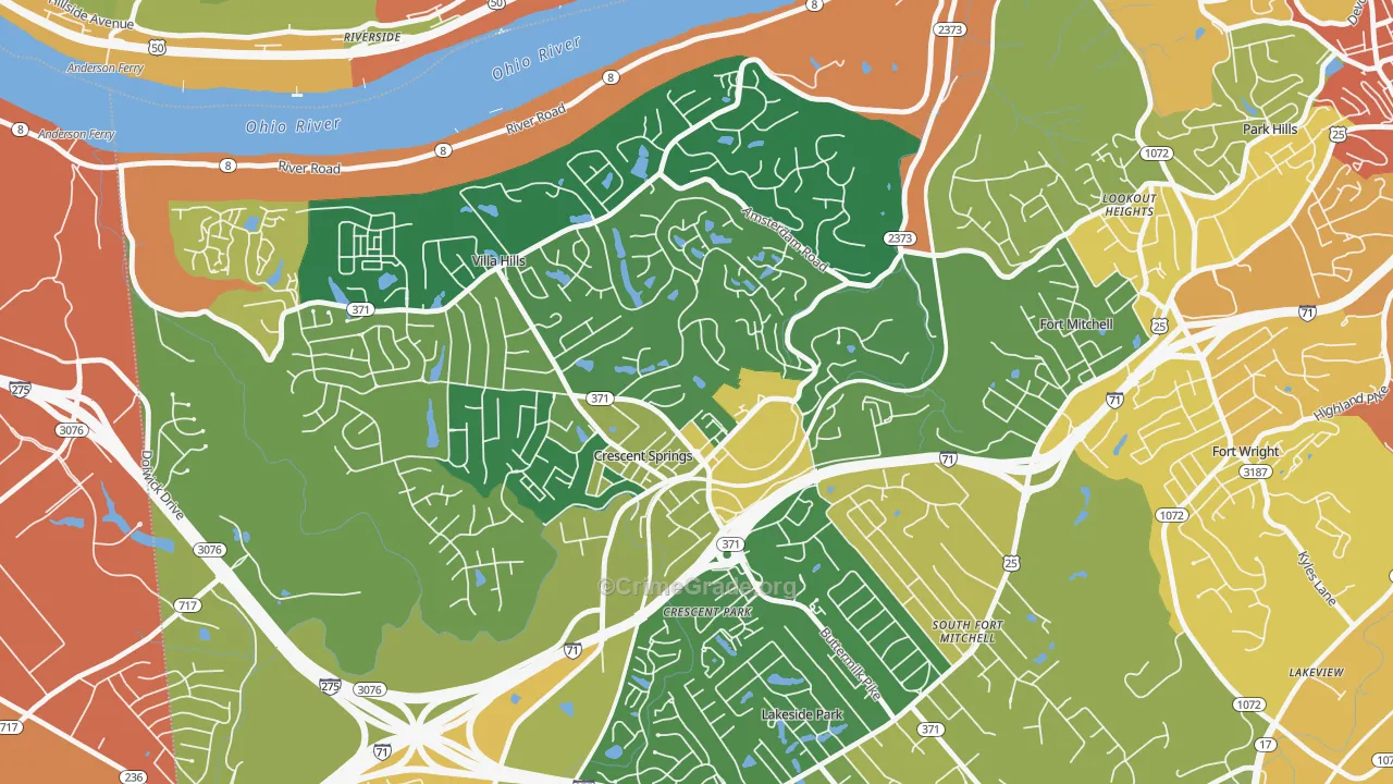 Crescent Springs, KY Map of Assault Rates