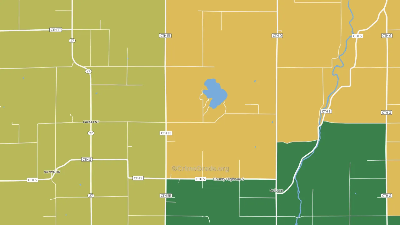 Crescent, WI Map of Assault Rates
