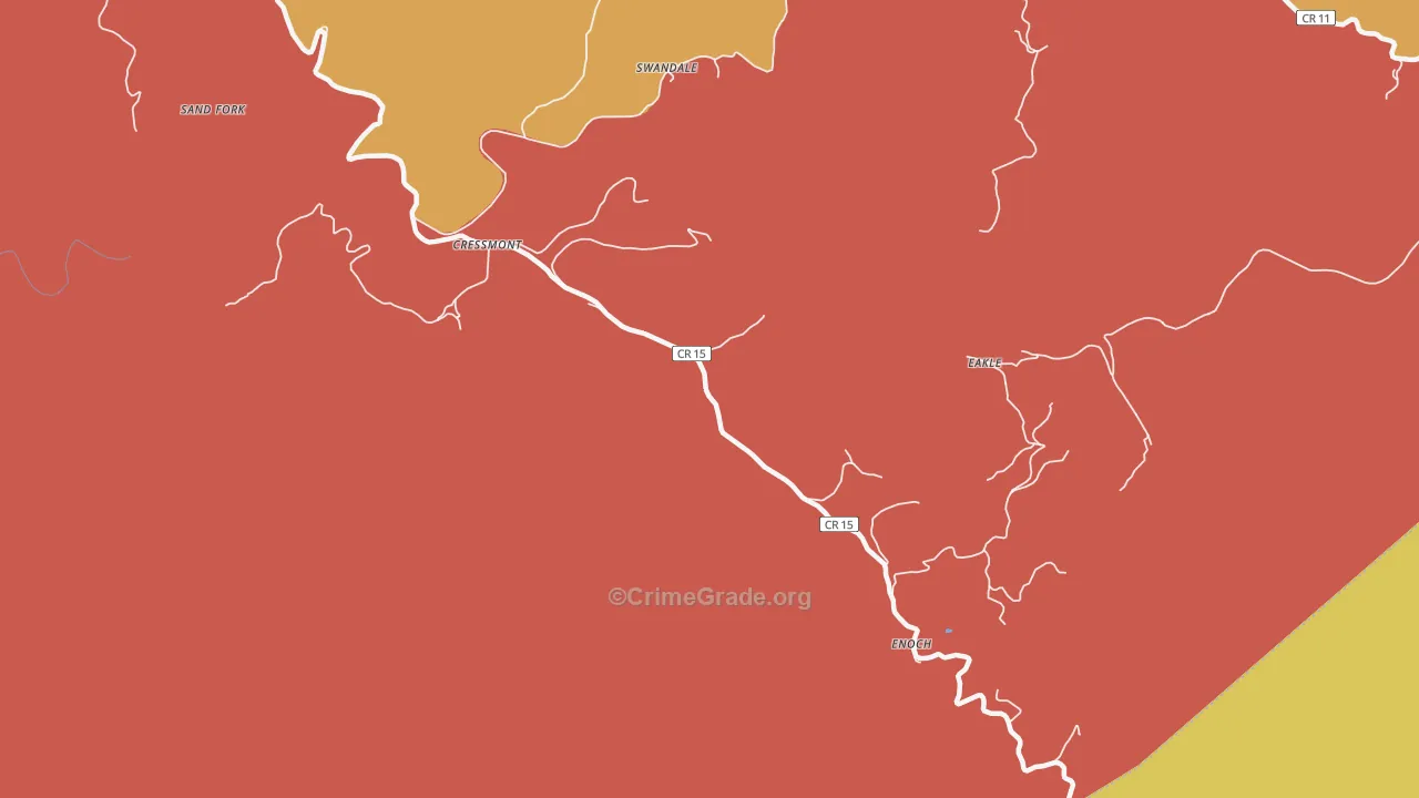 Cressmont, WV Map of Assault Rates