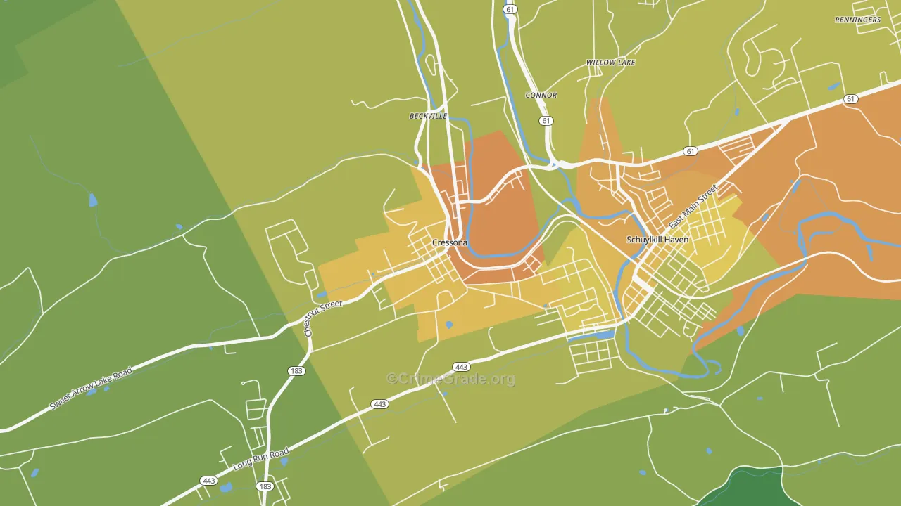 Cressona, PA Map of Assault Rates