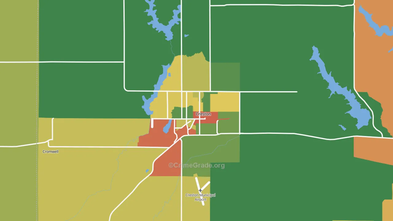 Creston, IA Map of Assault Rates