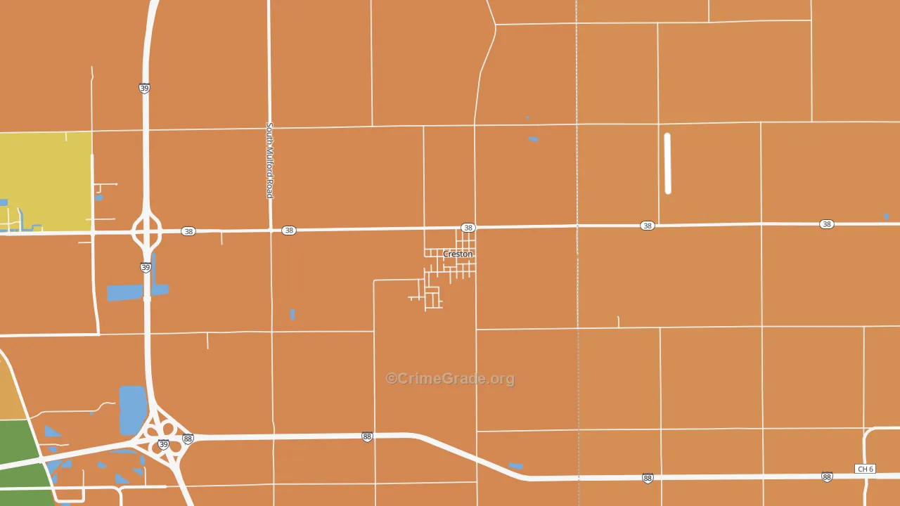 Creston, IL Map of Assault Rates