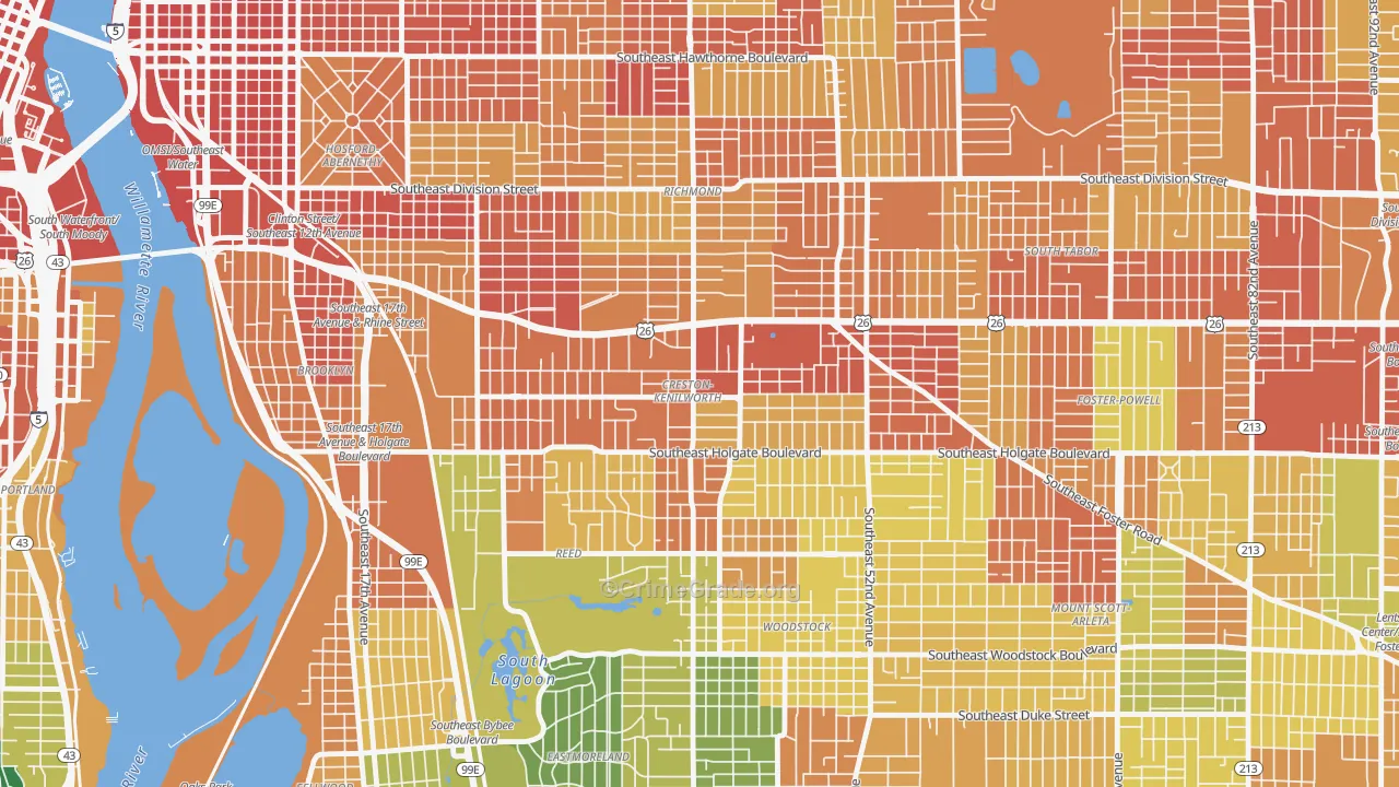 Creston-Kenilworth, Portland, OR Map of Assault Rates