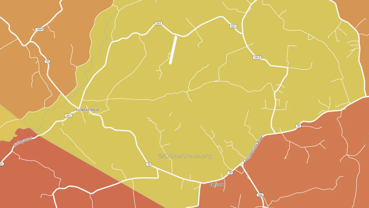 Creston, KY Map of Assault Rates