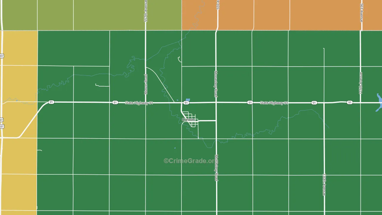 Creston, NE Map of Assault Rates