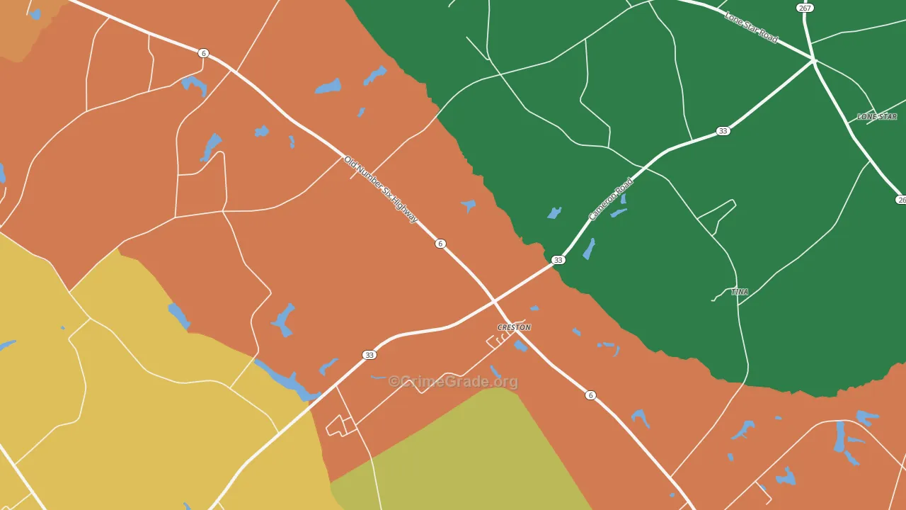 Creston, SC Map of Assault Rates