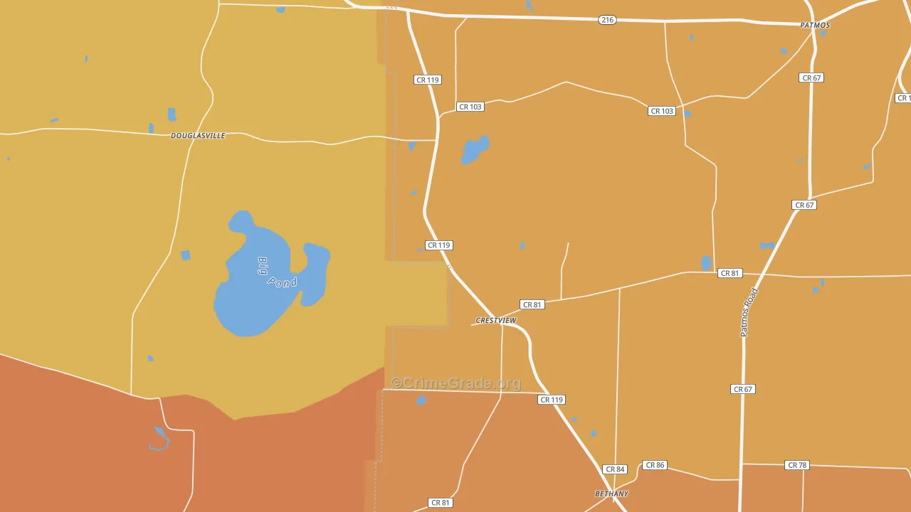 Crestview, GA Map of Assault Rates