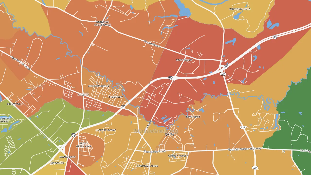 Crestview, SC Map of Assault Rates