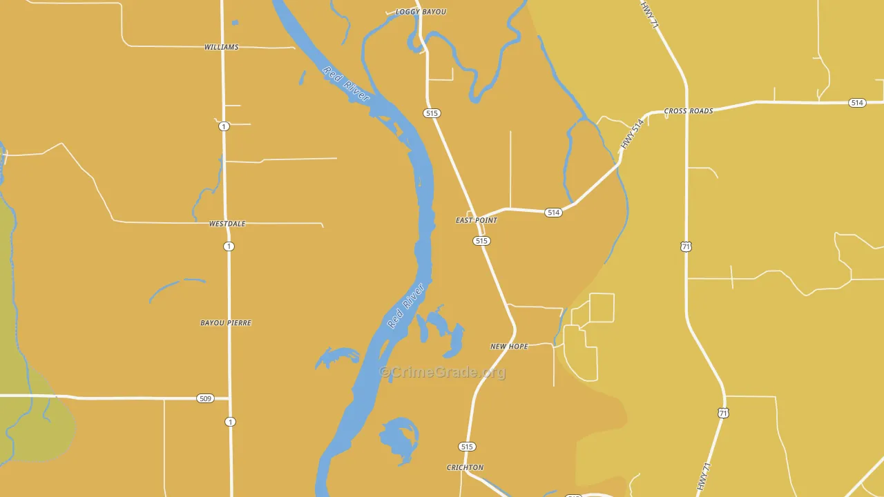 Crichton, LA Map of Assault Rates