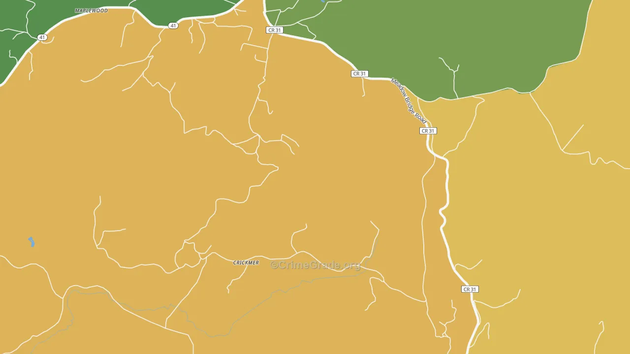 Crickmer, WV Map of Assault Rates