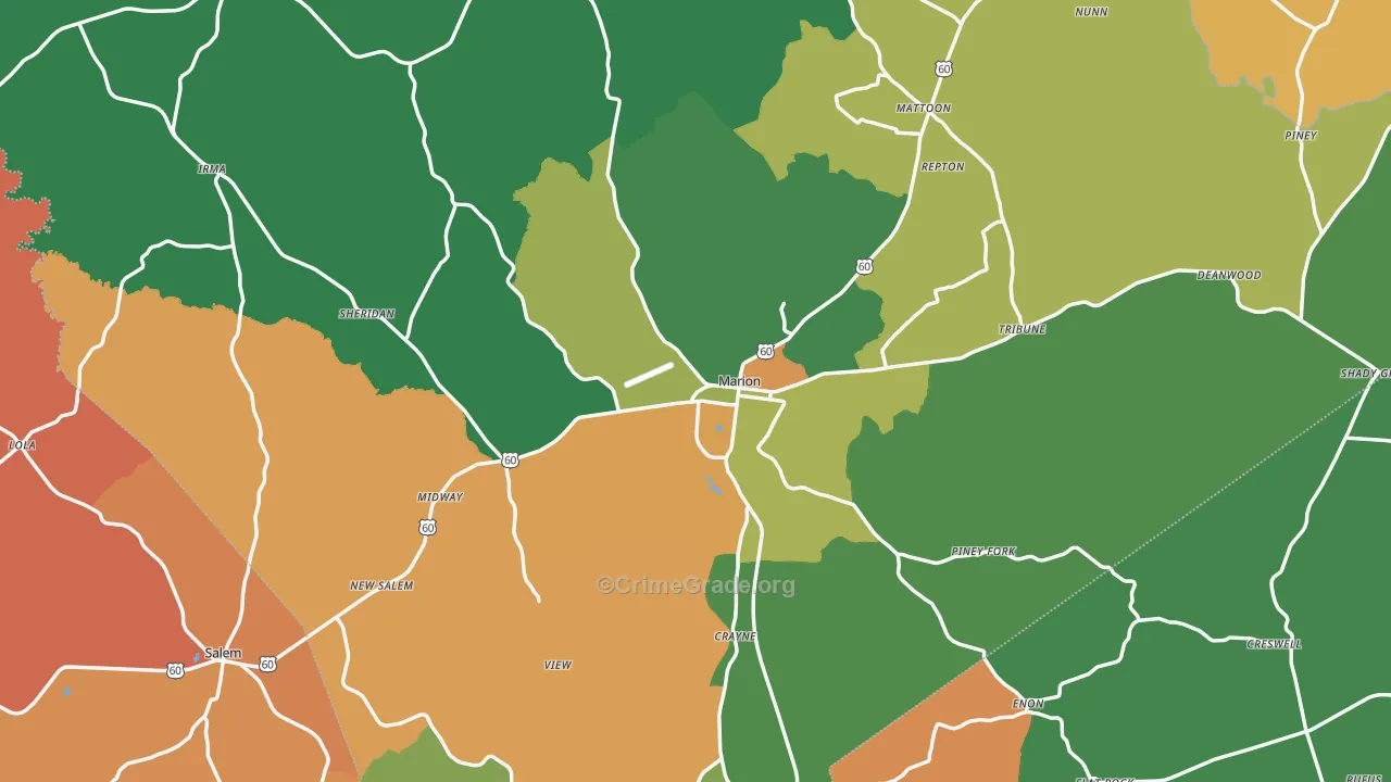 Crittenden County, KY Map of Assault Rates
