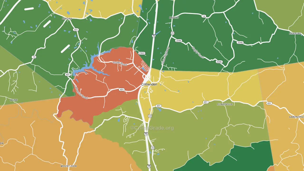Crittenden, KY Map of Assault Rates