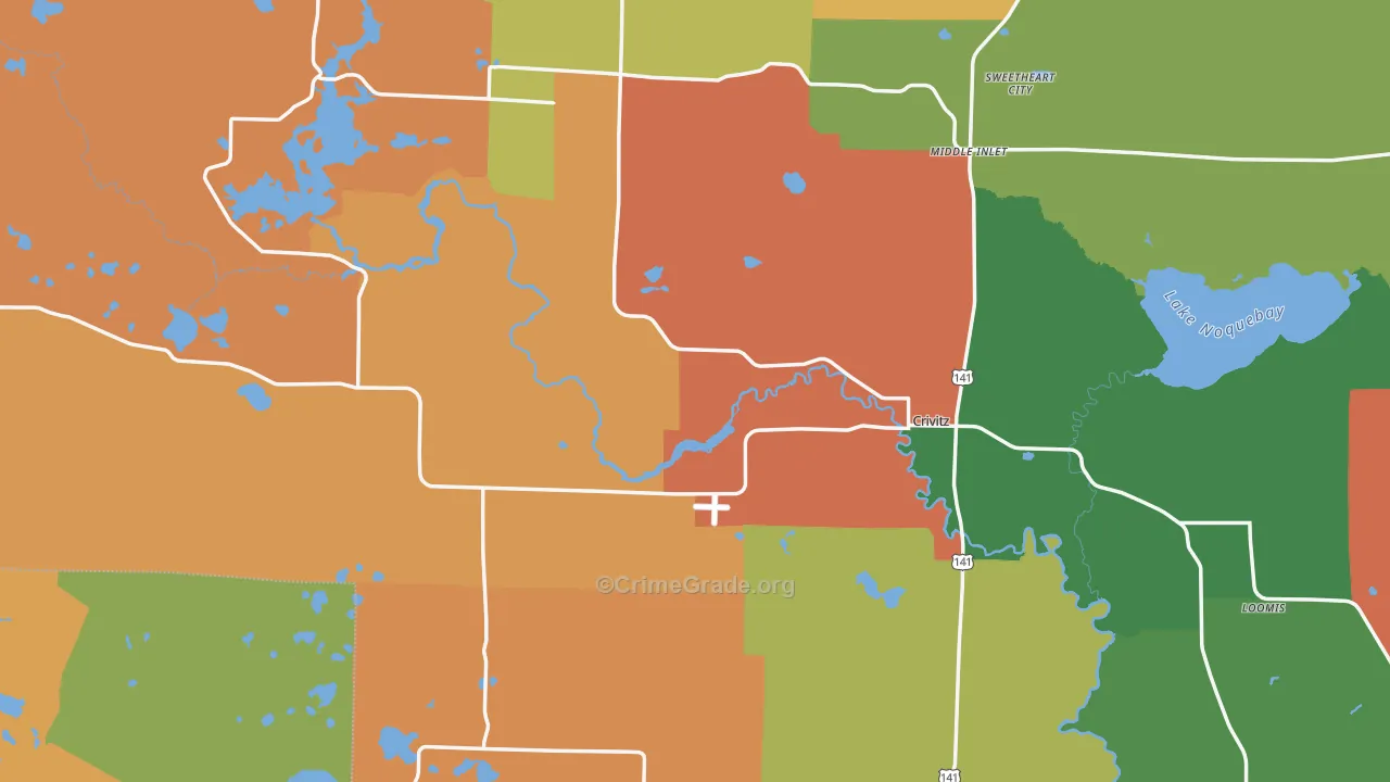 Crivitz, WI Map of Assault Rates