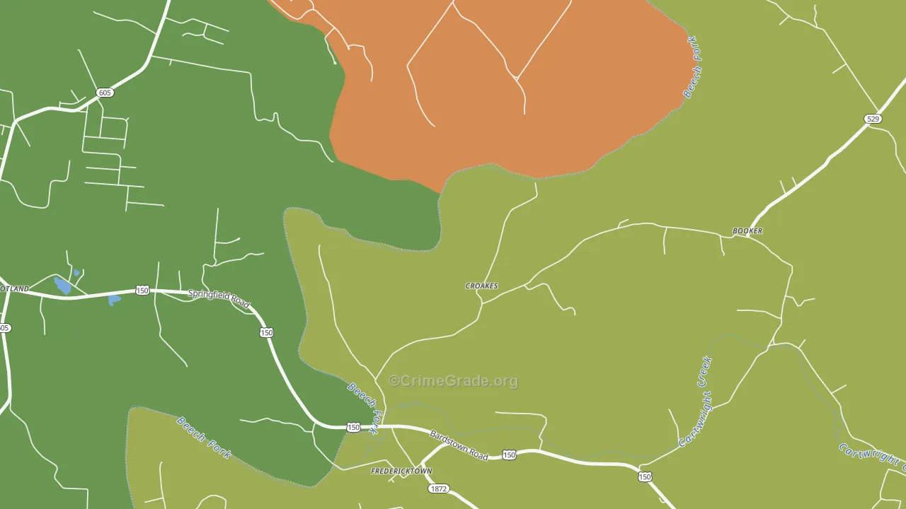 Croakes, KY Map of Assault Rates