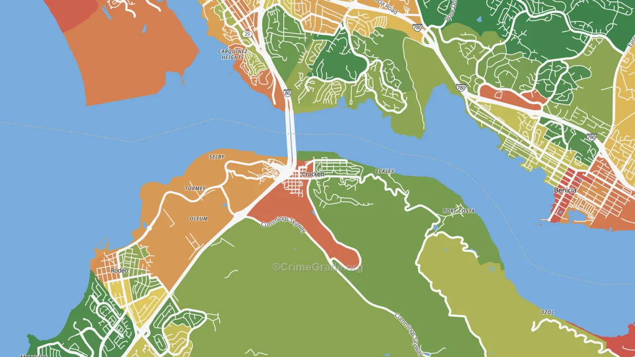Crockett, CA Map of Assault Rates