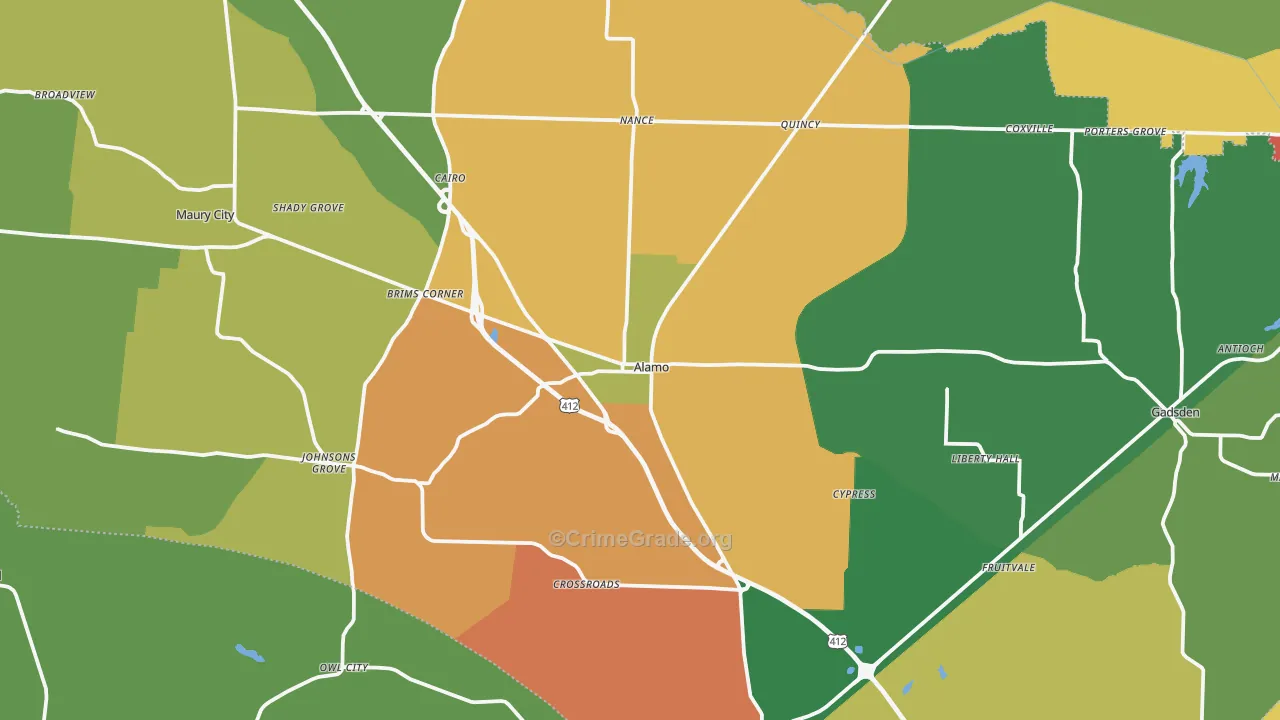 Crockett County, TN Map of Assault Rates