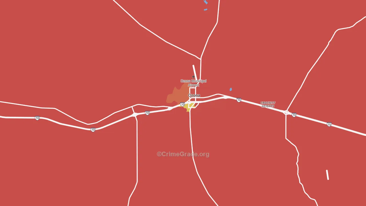 Crockett County, TX Map of Assault Rates