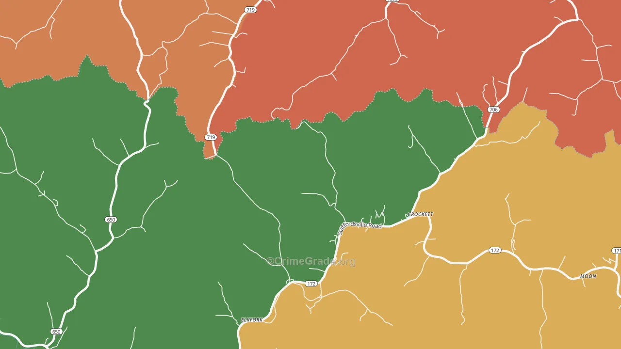 Crockett, KY Map of Assault Rates