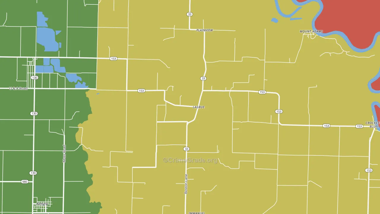 Crocketts Bluff, AR Map of Assault Rates