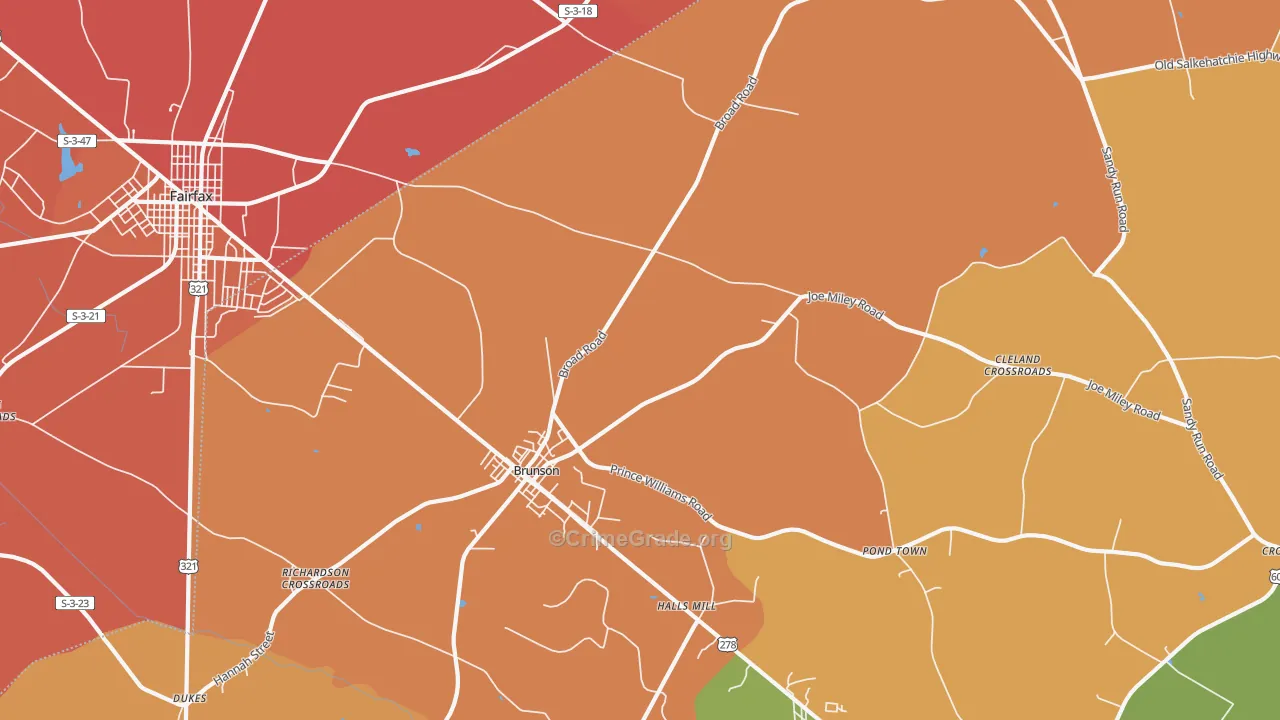 Crocketville, SC Map of Assault Rates