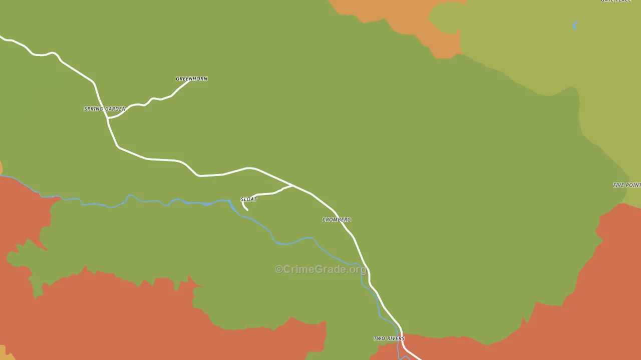 Cromberg, CA Map of Assault Rates