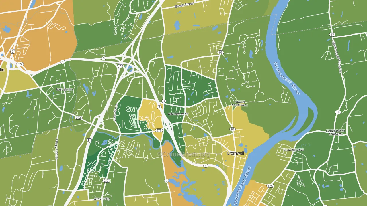 Cromwell, CT Map of Assault Rates