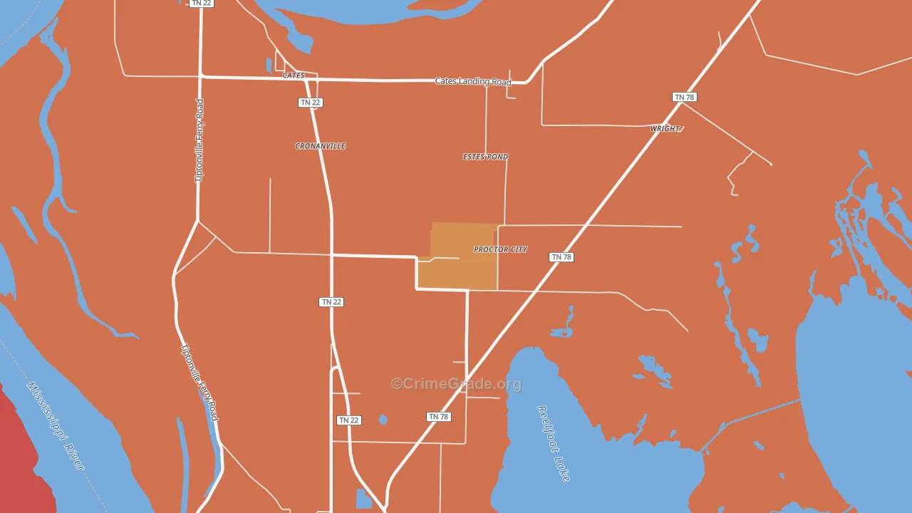 Cronanville, TN Map of Assault Rates