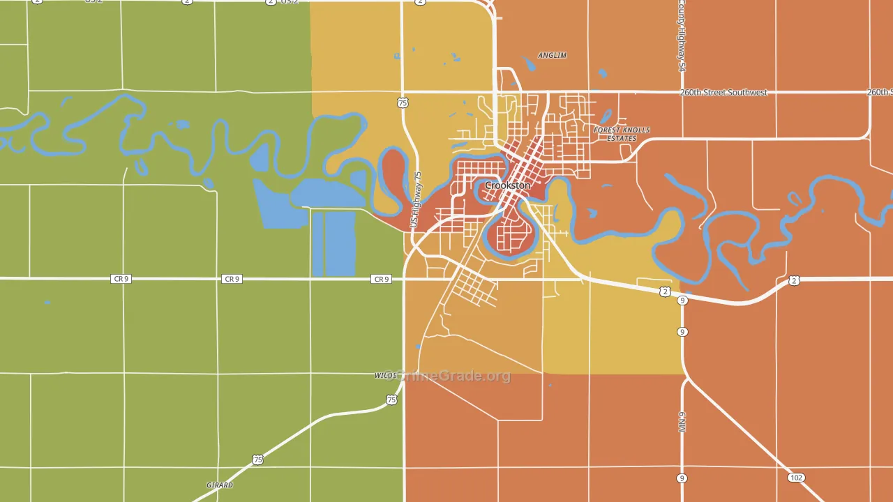 Crookston Junction, MN Map of Assault Rates