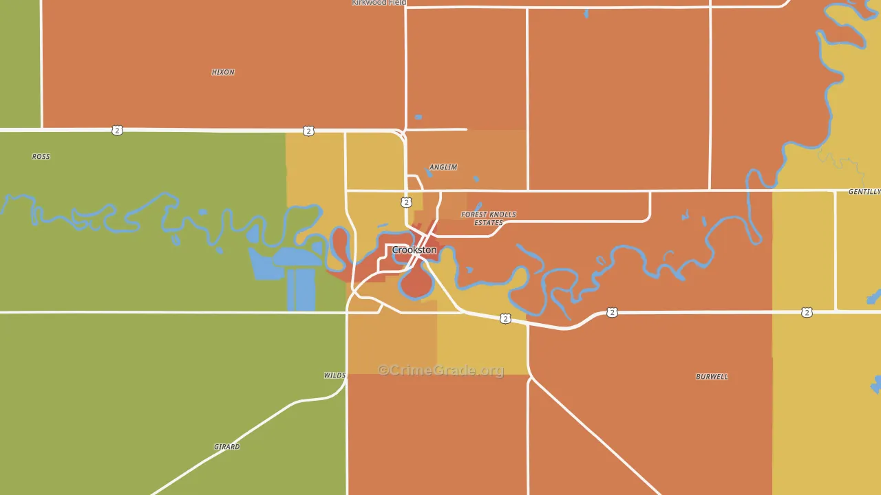 Crookston, MN Map of Assault Rates