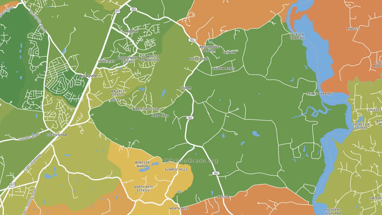 Croom, MD Map of Assault Rates