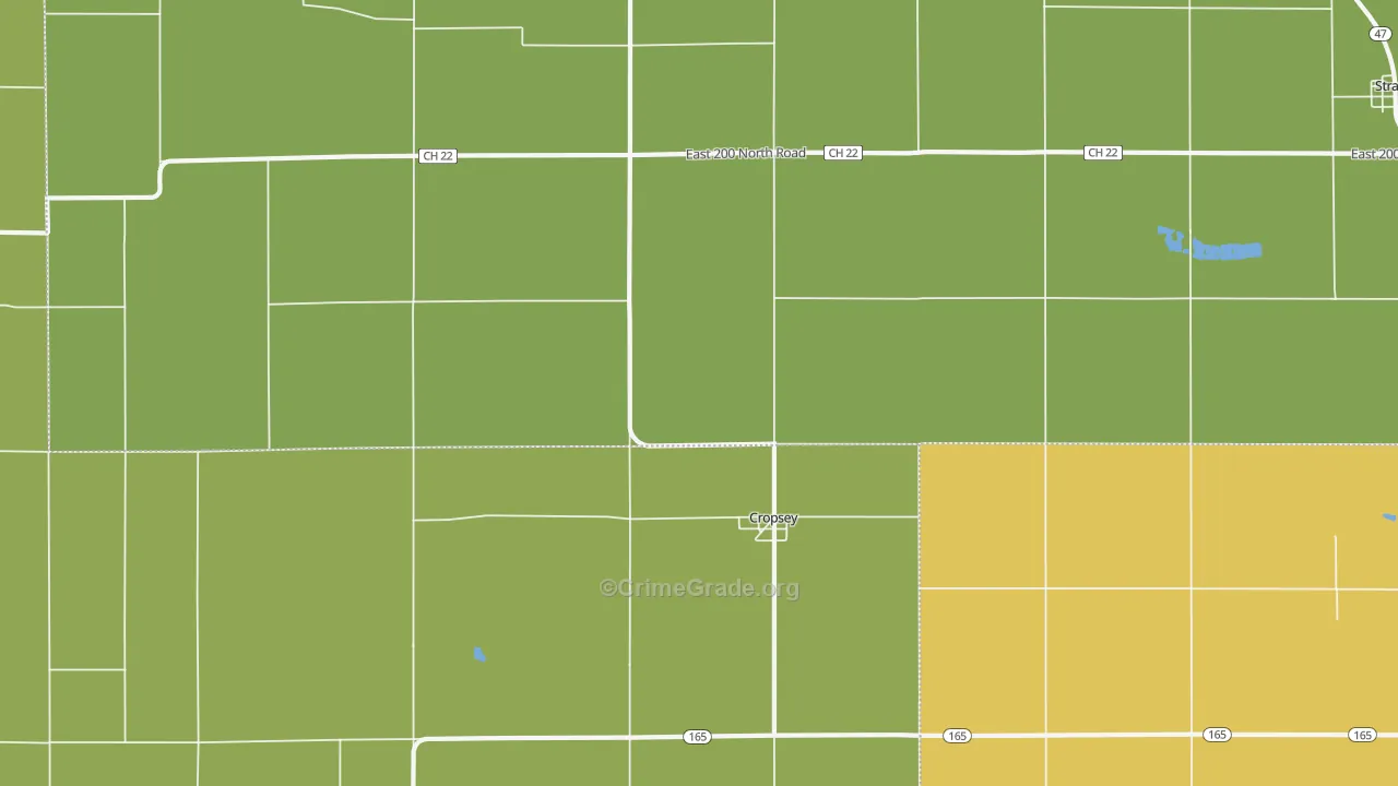Cropsey, IL Map of Assault Rates