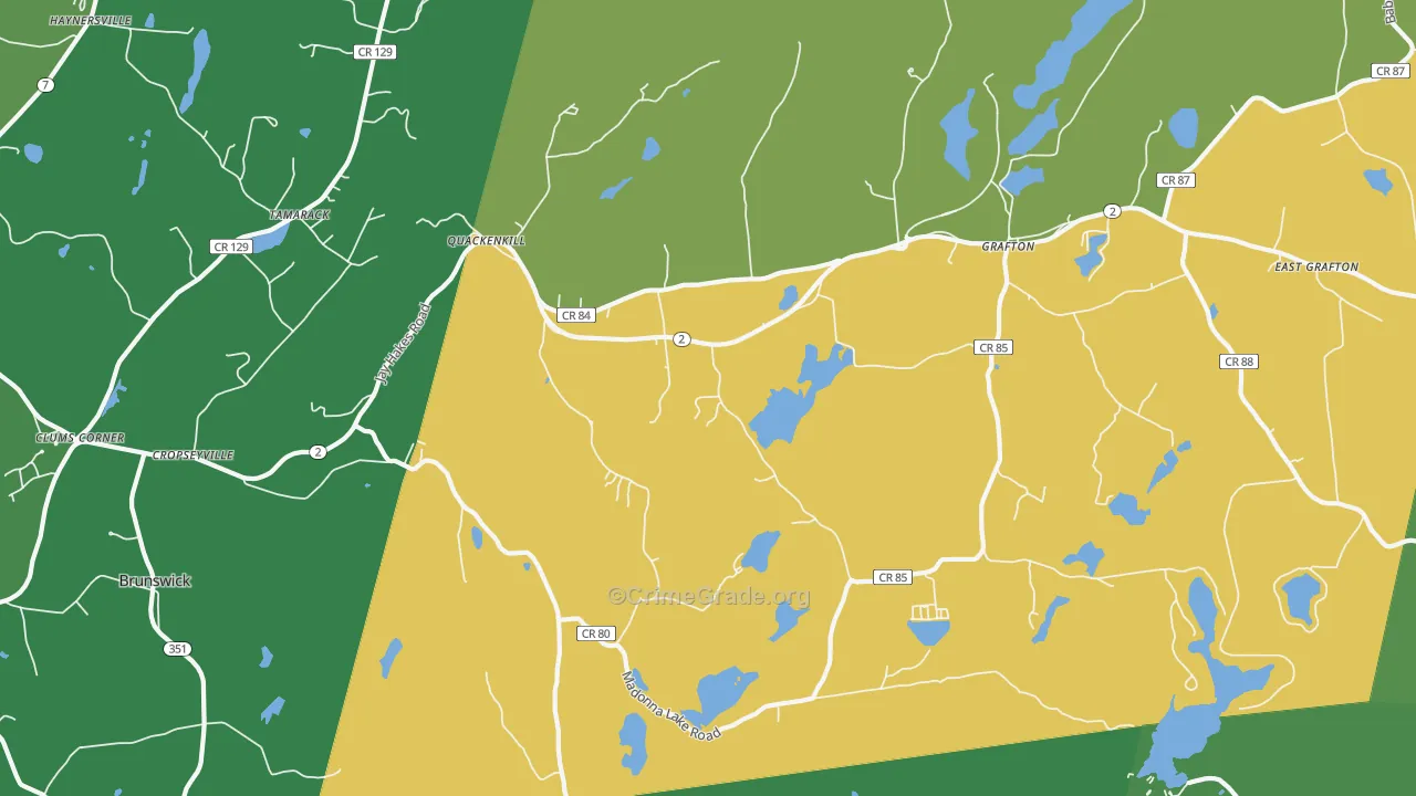 Cropseyville, NY Map of Assault Rates