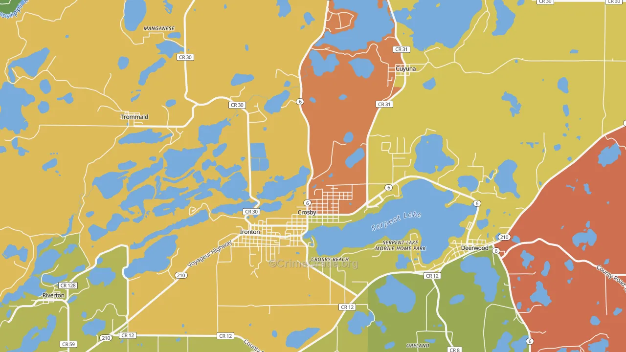Crosby, MN Map of Assault Rates