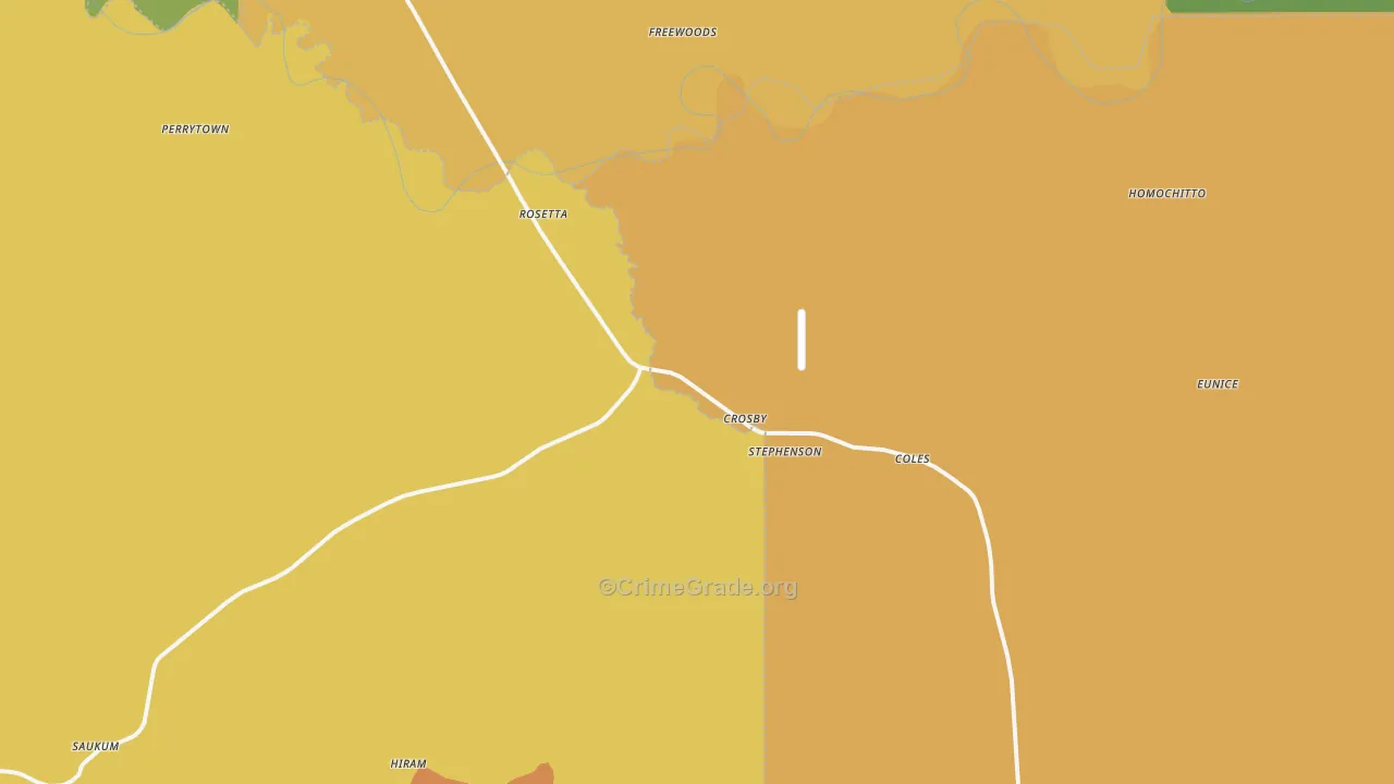 Crosby, MS Map of Assault Rates