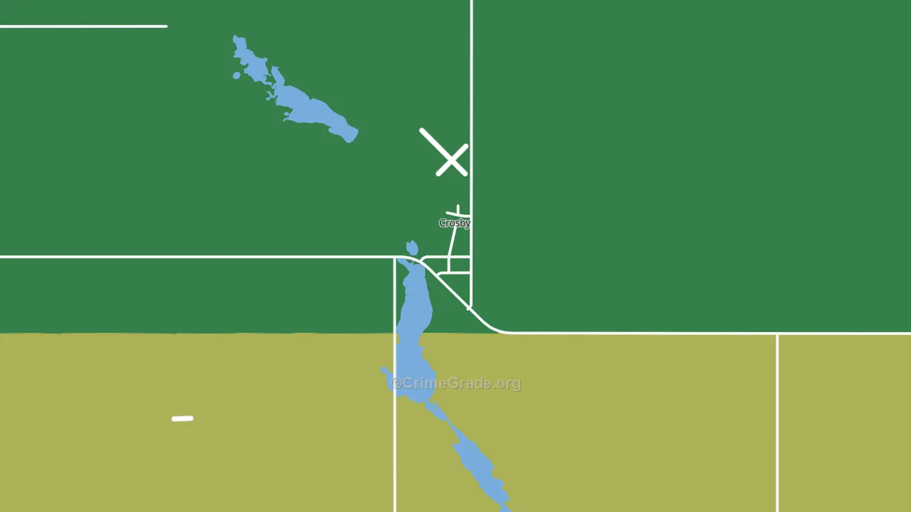 Crosby, ND Map of Assault Rates