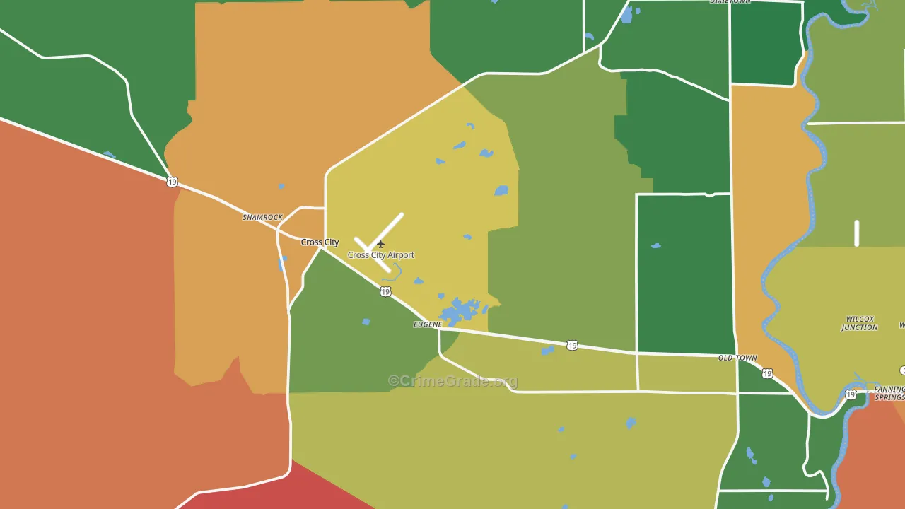 Cross City, FL Map of Assault Rates